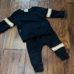 Kids Black and Tan Striped Matching Set